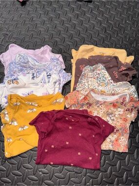 Carter's baby Girls Short Sleeve onesies - 9 Assorted pieces  - 6 months USED